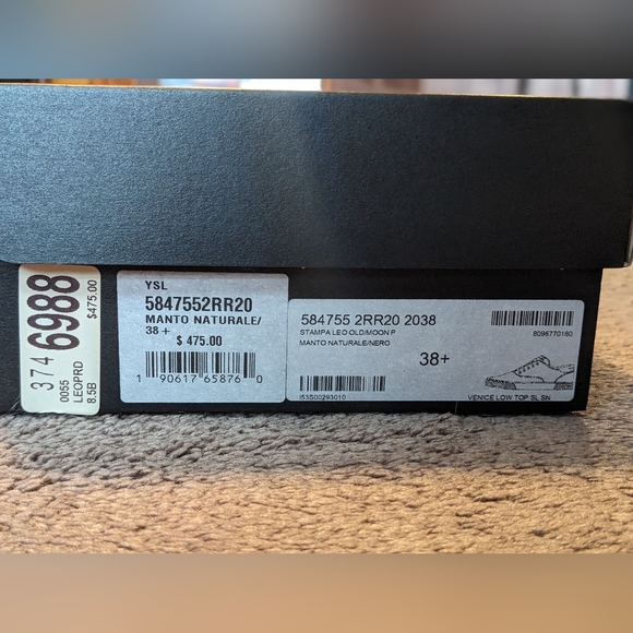 Saint Laurent Venice Low Top Leopard Sneakers 38.5 - Picture 2 of 10